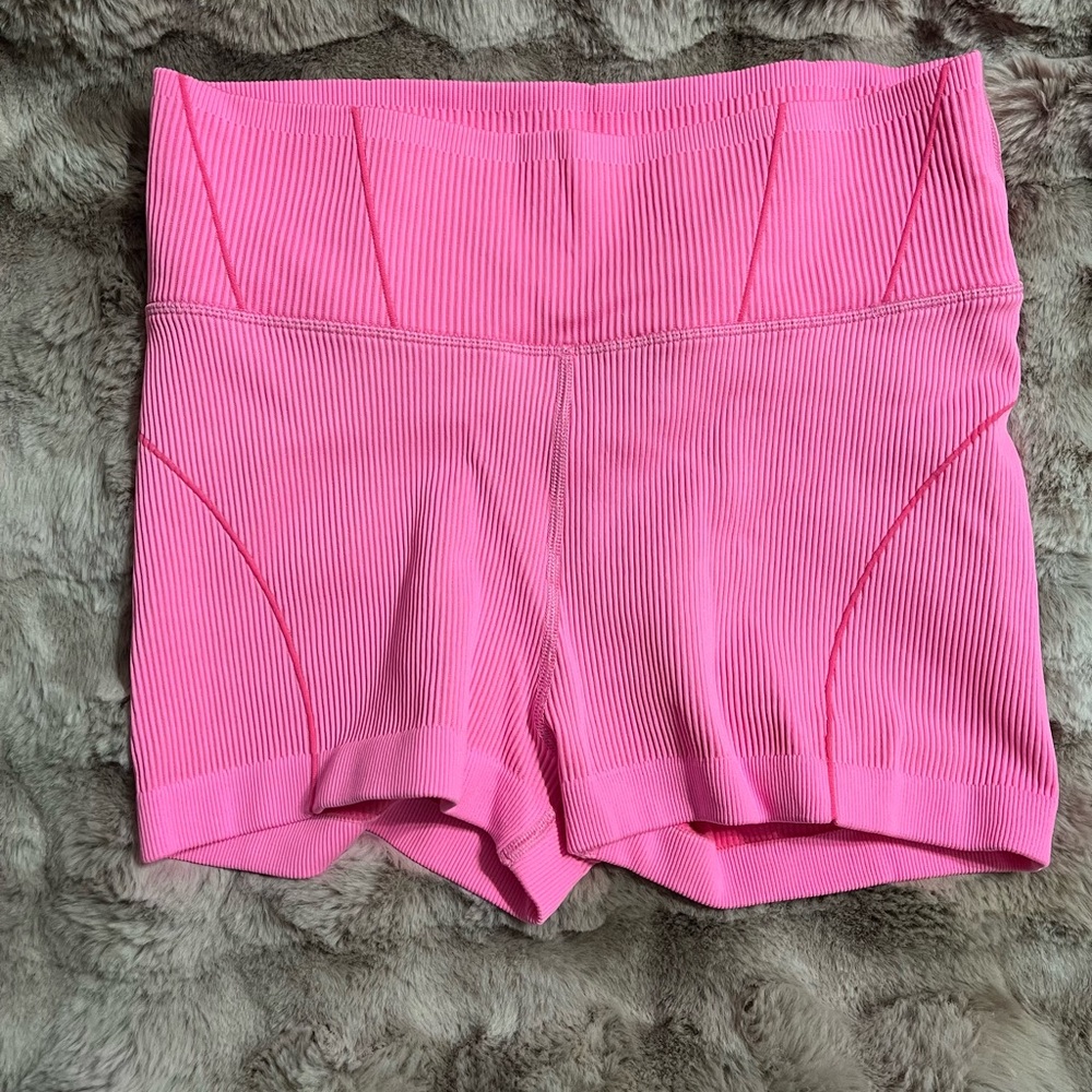 Aerie Neon Pink Ribbed Bike Short Size XL